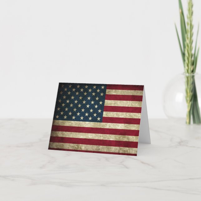 American Flagga Patriotic Note Cards Tack Kort (Framsida)