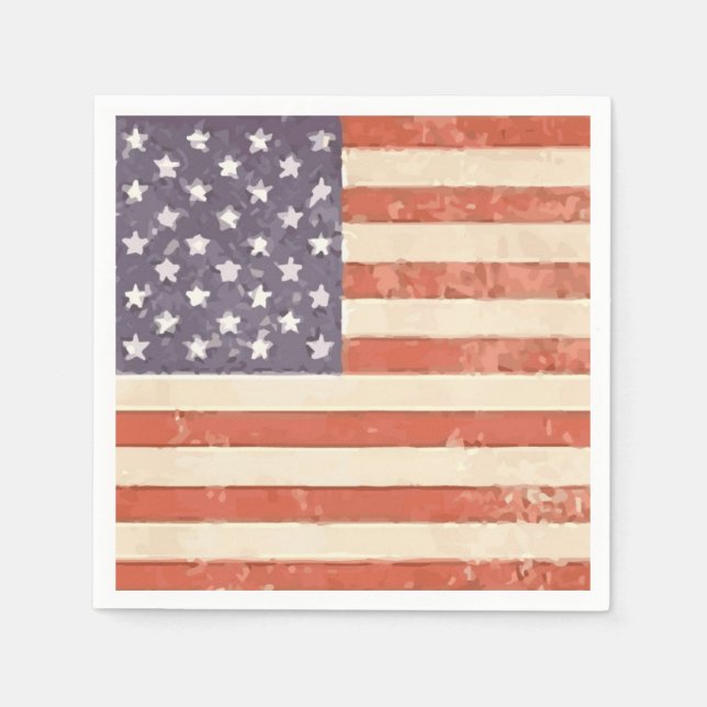 American Flagga Patriotic Papper Napkins Pappersservett (Framsidan)