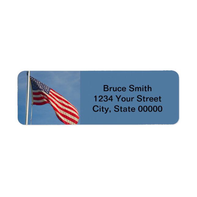 American Flagga Patriotic Personalize Returadress Returadress Etikett (Framsidan)