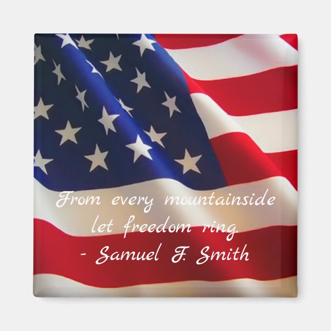 American Flagga Patriotic Quote Magnet (Framsidan)