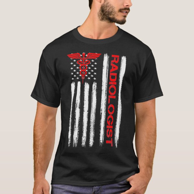 American Flagga Patriotic Radiolog Xray Radiology T Shirt (Framsida)