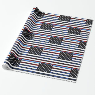 American Flagga Patriotic Rött vitt blått Gift Wra Presentpapper