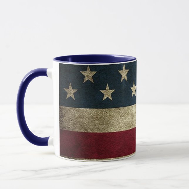American Flagga Patriotic Rustic Mugg (Vänster)