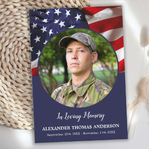 American Flagga Patriotic Sympathy Militärbegraver Tack Kort