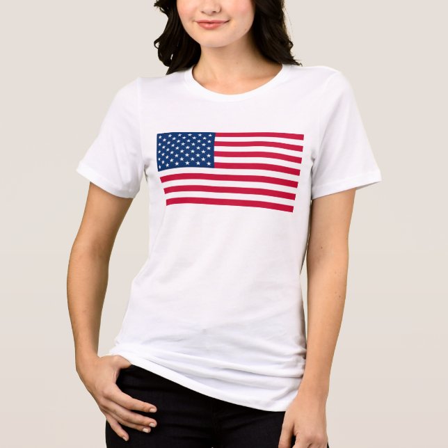 American Flagga Patriotic T Shirt (Framsida)