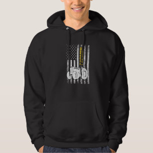 American Flagga Patriotic Tractor Farming Farmers  Hoodie