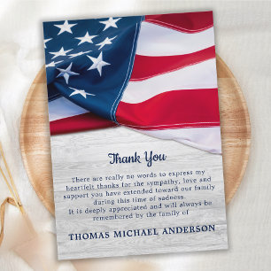 American Flagga Patriotic Veteran Militärbegraver Tack Kort