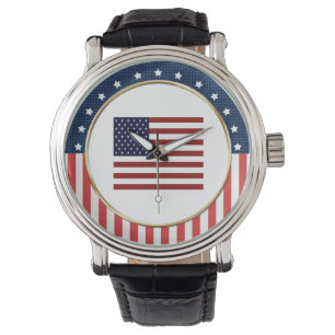 American Flagga Patriotic Wrist Watch Armbandsur
