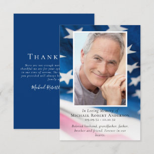 American Flagga Photo Memorial Tack Kort