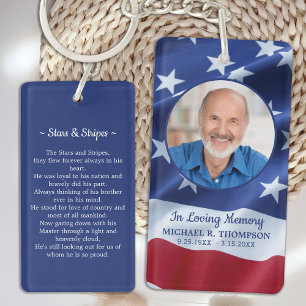 American Flagga Photo Milieral Prayer Card