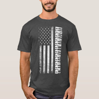 American Flagga Piano Nycklar Pianist Player Music T Shirt