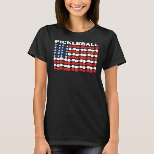 American Flagga Pickleball Patriotic Red White & B T Shirt