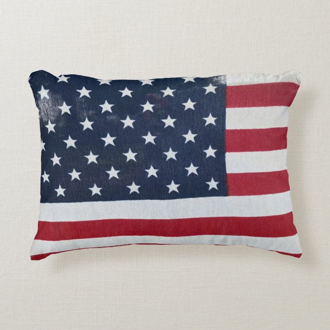American Flagga Pillow Prydnadskudde (Framsidan)