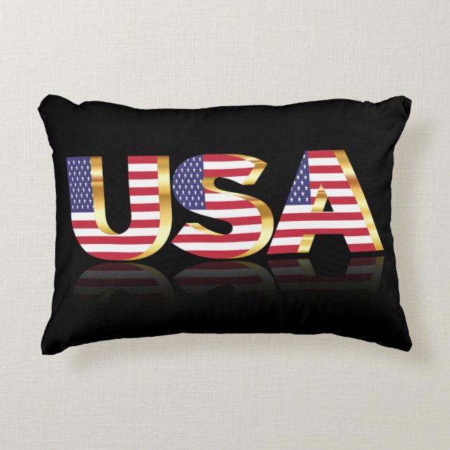 American Flagga Pillow Prydnadskudde (Framsidan)
