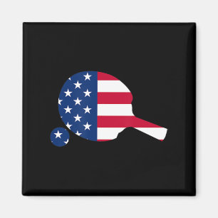 American Flagga Ping Pong Bord Tennis Player Equip Magnet