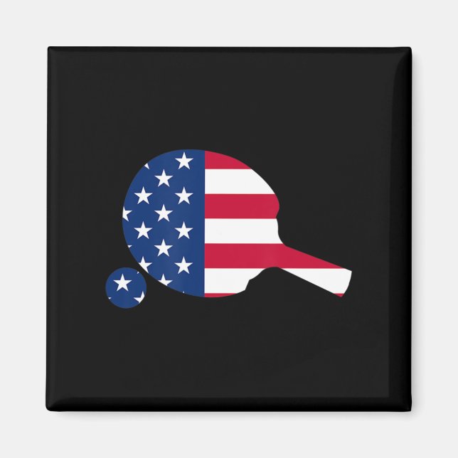 American Flagga Ping Pong Bord Tennis Player Equip Magnet (Framsidan)