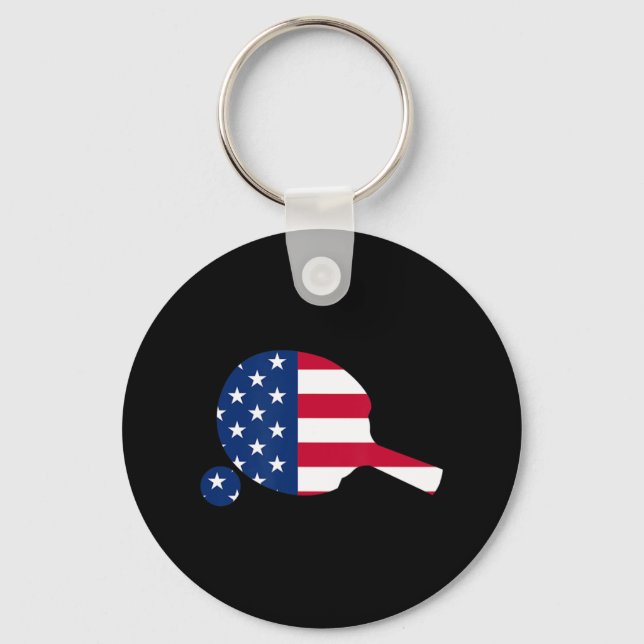 American Flagga Ping Pong Bord Tennis Player Equip Nyckelring (Framsida)
