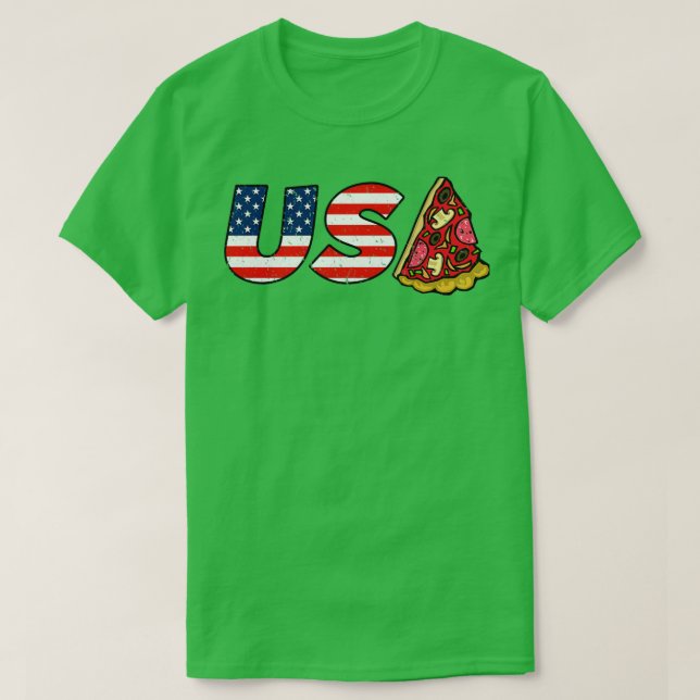 American Flagga Pizza T Shirt (Design framsida)