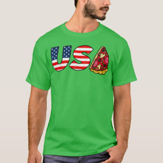 American Flagga Pizza T Shirt