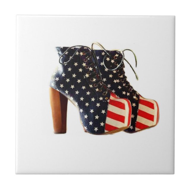 American Flagga Platform Shoes Tile Kakelplatta (Framsidan)