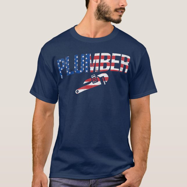 American Flagga Plumber Pipefitter PipefEG T Shirt (Framsida)