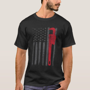 American Flagga Plumber VS Worker T Shirt