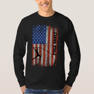 American Flagga Pole Vault - Dolt fickskärm T Shirt