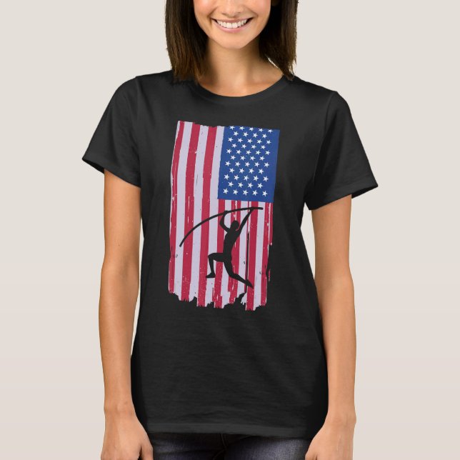 American Flagga Pole Vault T Shirt (Framsida)
