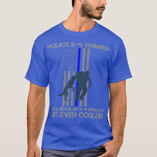 American Flagga Police K9 Trainer T Shirt (Framsida)