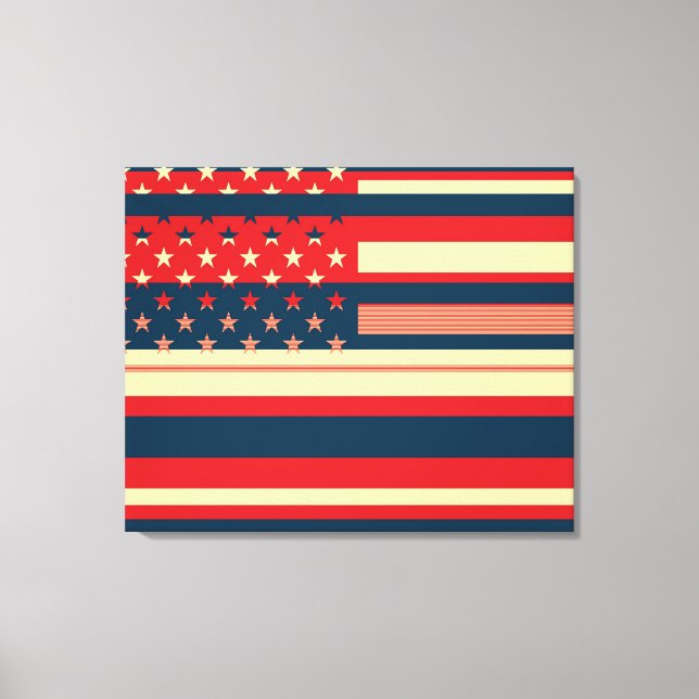 American Flagga Pop Art Canvastryck (Framsida)