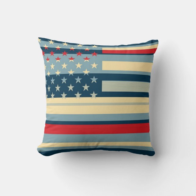American Flagga Pop Art Kudde (Framsida)