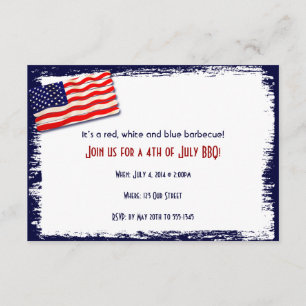 American Flagga Popsicle Stick Folkart Inbjudningar