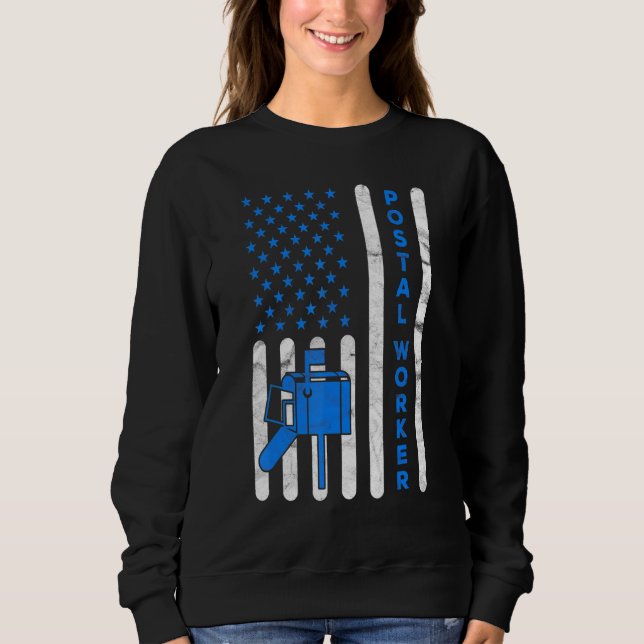 American Flagga Postal Worker Delivery Mailman Pos T Shirt (Framsida)