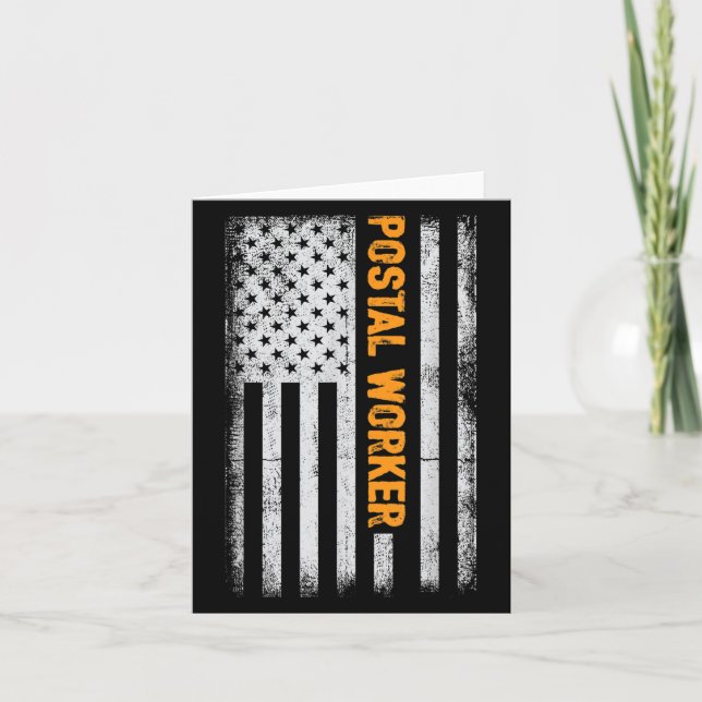 American Flagga Postal Worker Funny Quote Graphic  Kort (Framsida)