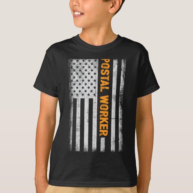 American Flagga Postal Worker Funny Quote Graphic  T Shirt (Framsida)