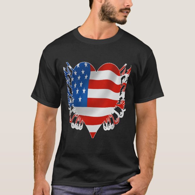 American Flagga Prated Shirt T (Framsida)