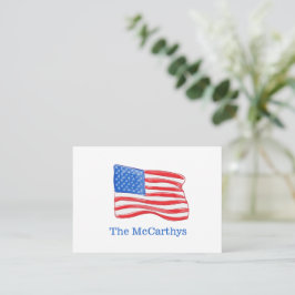 American Flagga Preppy Personlig Anteckningskort