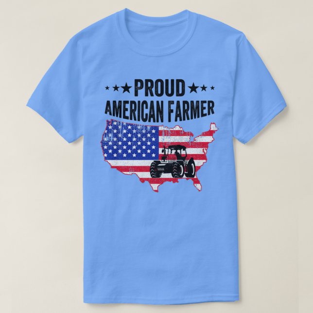 American Flagga Proud American Farmer Farmers Mark T Shirt (Design framsida)