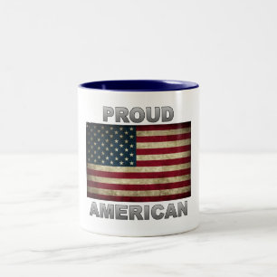 American Flagga - Proud American - Mugg