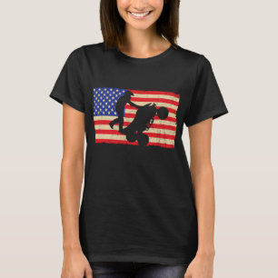 American Flagga Quad ATV Wheelie Bike Rider Coola T Shirt