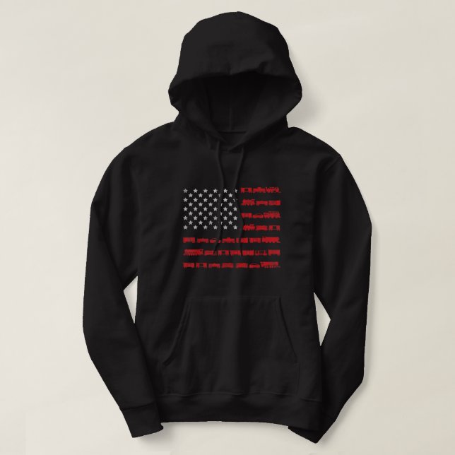 American Flagga Railroad Tåg Gift Hoodie (Design framsida)