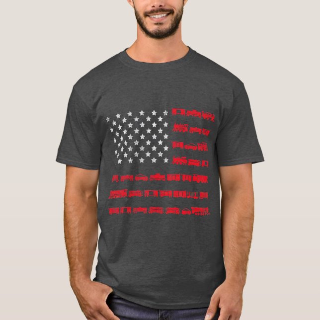 American Flagga Railroad Tåg Gift T Shirt (Framsida)