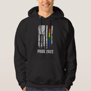 American Flagga Rainbow Usa Gay Lgbtq Lgbt Pride M Hoodie