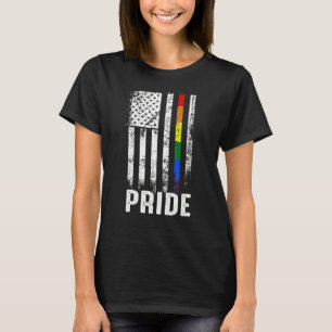 American Flagga Rainbow Usa Gay Lgbtq Lgbt Pride M T Shirt