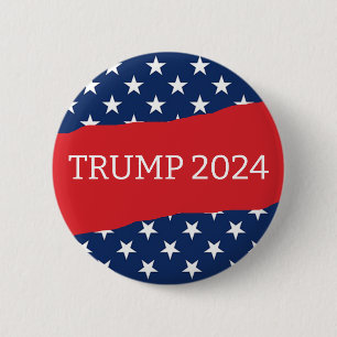 American Flagga Red and White Trump 2024 Knapp