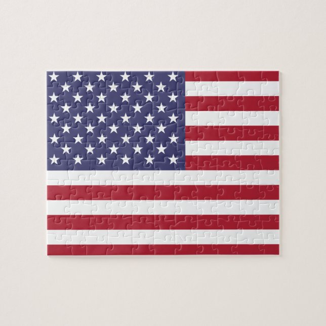 American Flagga & Red Heart - USA/sportfantast Pussel (Horisontell)