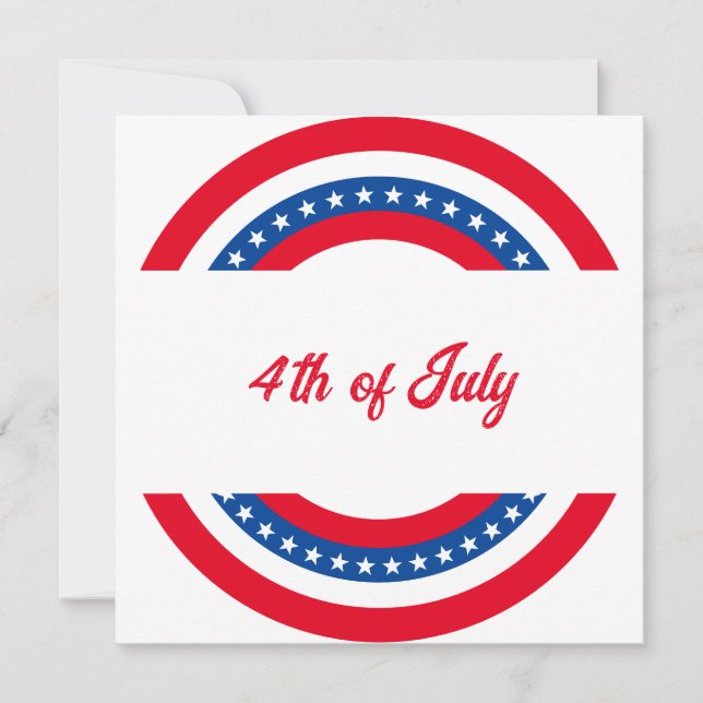 American Flagga Red White och Blue 4 juli Inbjudningar (Framsida)