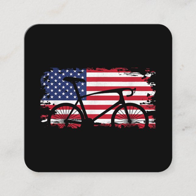 American Flagga Road Biking Cycling Apparel - Bicy Fyrkantigt Visitkort (Framsida)