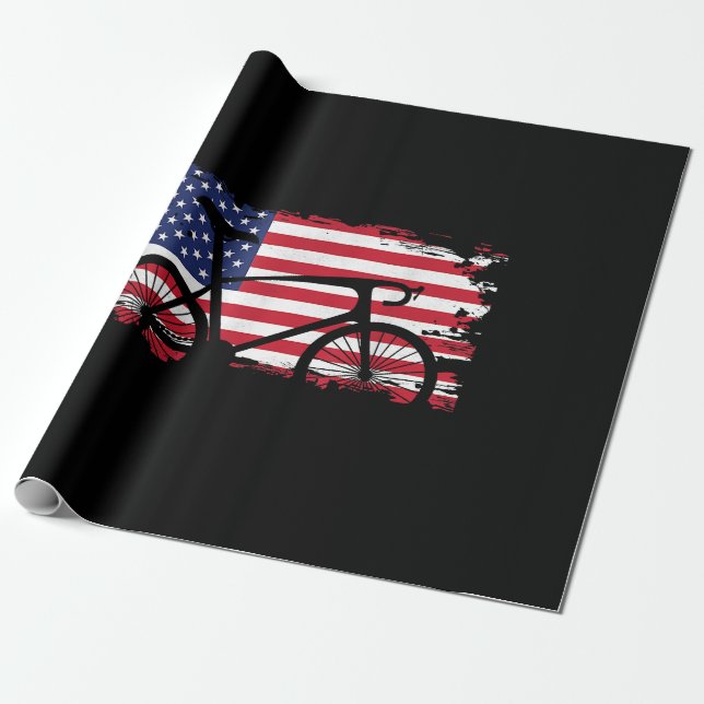 American Flagga Road Biking Cycling Apparel - Bicy Presentpapper (Utrullad)