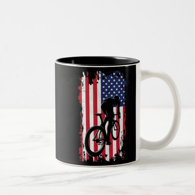 American Flagga Road Biking Cycling Apparel - Cycl Två-Tonad Mugg (Höger)
